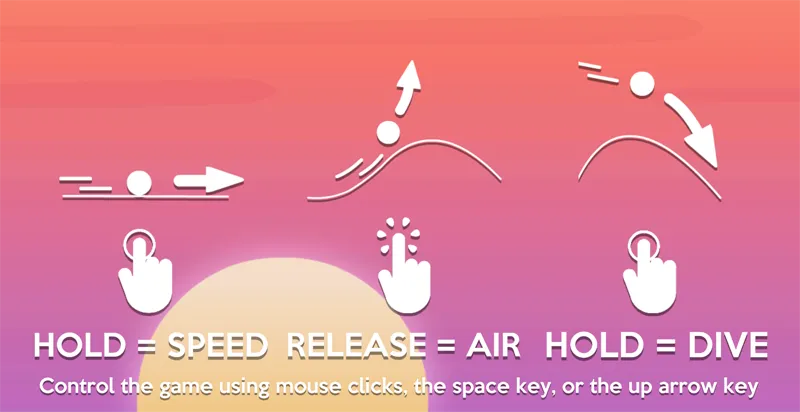 Curve Rush 2: hold to roll, release to jump