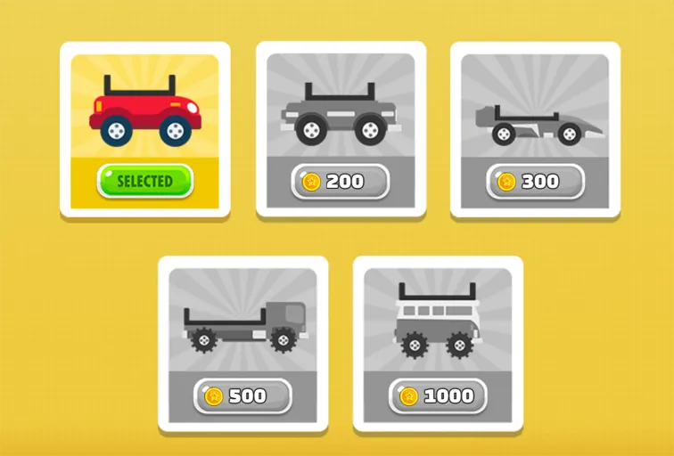 Power-ups and vehicle unlock strategy